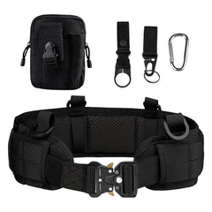 Multi Functional Quick Disassembly Tactical Belt Waist Cover Outdoor Training Cobra Belt Nylon Waist Belt Suit Belt black+waist cover+bag+3