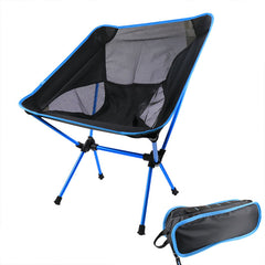 Travel Ultralight Folding Chair Superhard High Load Outdoor Camping Chair Portable Beach Hiking Picnic Seat Fishing Tools Chair Sky blue