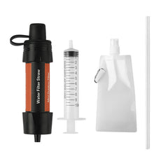 Outdoor Water Purifier Mini Filter Straw Outdoor Products Outdoor Survival Water Purification orange