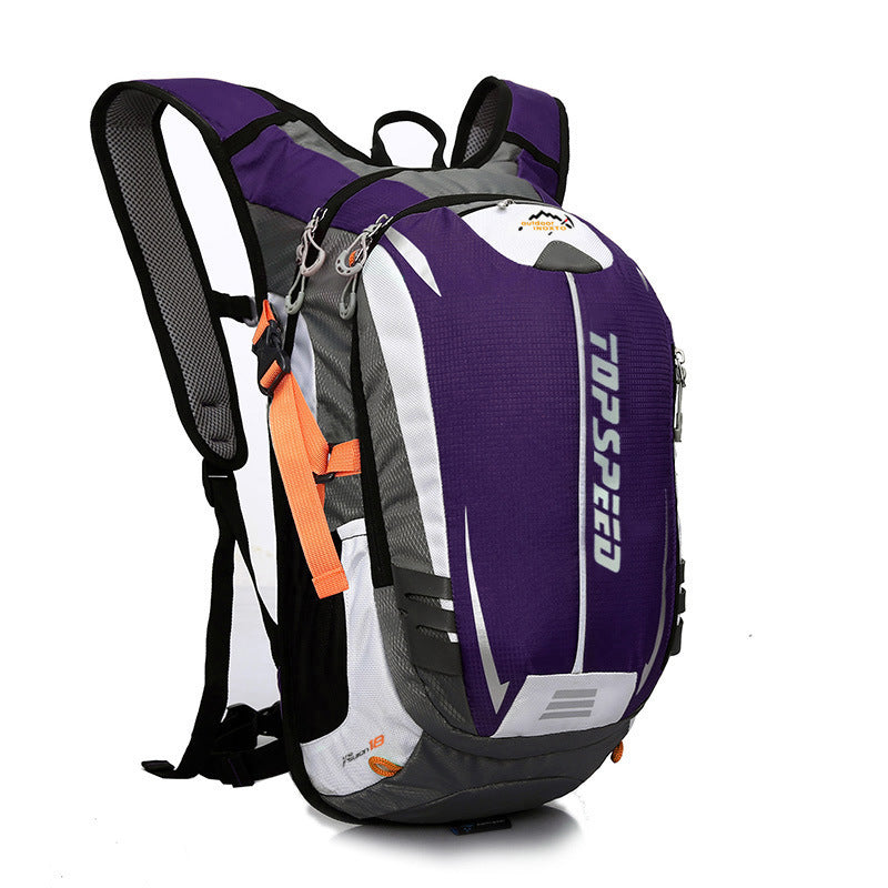 Outdoor Bicycle Riding Bag Men's and Women's Sports Camping Multifunctional Shoulder Bag Hiking Mountaineering Bag 18L Purple