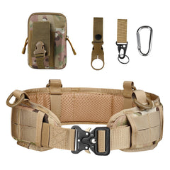 Multi Functional Quick Disassembly Tactical Belt Waist Cover Outdoor Training Cobra Belt Nylon Waist Belt Suit Belt CP+waist cove+bag+3
