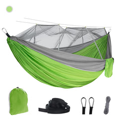 Mosquito net hammock Outdoor mosquito proof camping hammock with mosquito net 210T parachute cloth dense mesh nylon hammock 05