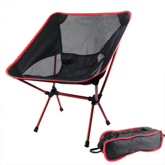Travel Ultralight Folding Chair Superhard High Load Outdoor Camping Chair Portable Beach Hiking Picnic Seat Fishing Tools Chair Red