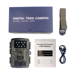 Trail Camera 20MP 1080P Waterproof PIR Infrared Hunting Camera With Night Vision Wildlife Cam Surveillance Tracking Camera PR700 Light Grey