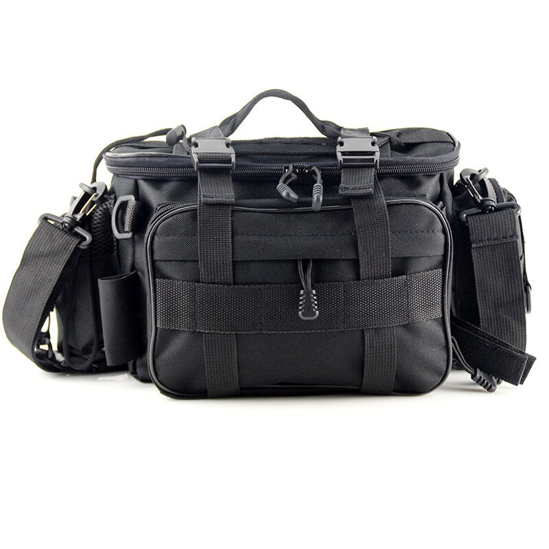 Multifunctional Waterproof Fishing Bag Outdoor Sports Waist Pack Fishing Lures Gear Storage Bag Single Crossbody Bags X448 Black