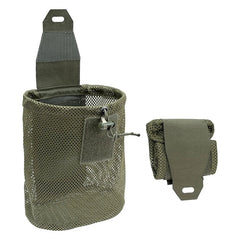 Tactical Dump Pouch Foldable High Capacity Nylon Mesh MOLLE Belt Compatible Lightweight Durable Army Green