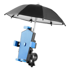 360 Degree Mobile Stand Anti-shock Shockproof Scooter E-Bike Bike Motorcycle Phone Holder Car handle blue with umbrella