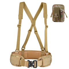 Multi Functional Quick Disassembly Tactical Belt Waist Cover Outdoor Training Cobra Belt Nylon Waist Belt Suit CP+Bag