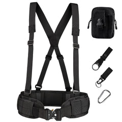 Multi Functional Quick Disassembly Tactical Belt Waist Cover Outdoor Training Cobra Belt Nylon Waist Belt Suit Black+Bag+3 accessories