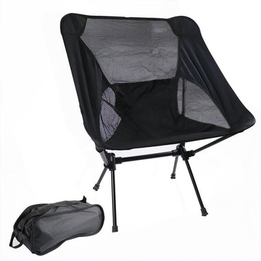 Travel Ultralight Folding Chair Superhard High Load Outdoor Camping Chair Portable Beach Hiking Picnic Seat Fishing Tools Chair Black