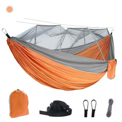 Mosquito net hammock Outdoor mosquito proof camping hammock with mosquito net 210T parachute cloth dense mesh nylon hammock 03